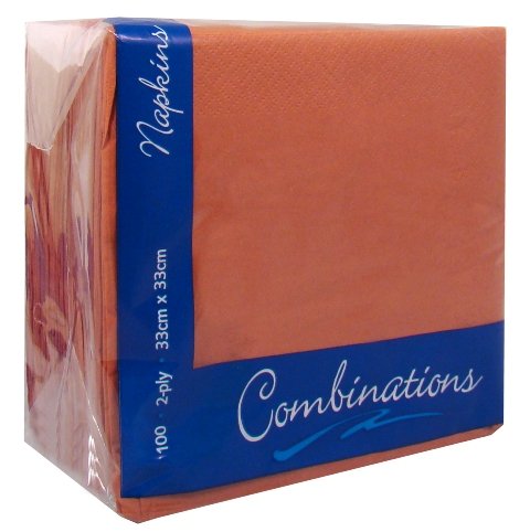 100 x 2ply Terracotta Paper Napkins Serviettes 33cm by Crown Supplies