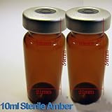 2-10ml Empty Amber Borosillicate Sealed Sterile Serum Vials (pair)