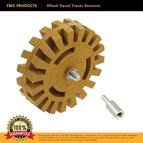 Wheel Decal Eraser Remover- Decal Eraser Wheel with Arbor- Vinyl Eraser Wheel for Pinstriping &amp; Removing Cars, Boats &amp; Motorcycle Decals, Graphics, Stickers in Minutes