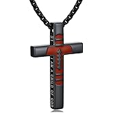 Shusukue Baseball/Basketball/Football Bible Verse Cross Necklace for Men 925 Sterling Silver Black Cross Pendant Christian Gifts Sports Stuff Accessories