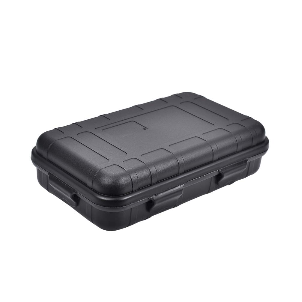 Tool Box Plastic Tool Case Shockproof Organizer Waterproof Storage Case Handheld Size for Outdoor Accessories (Black)