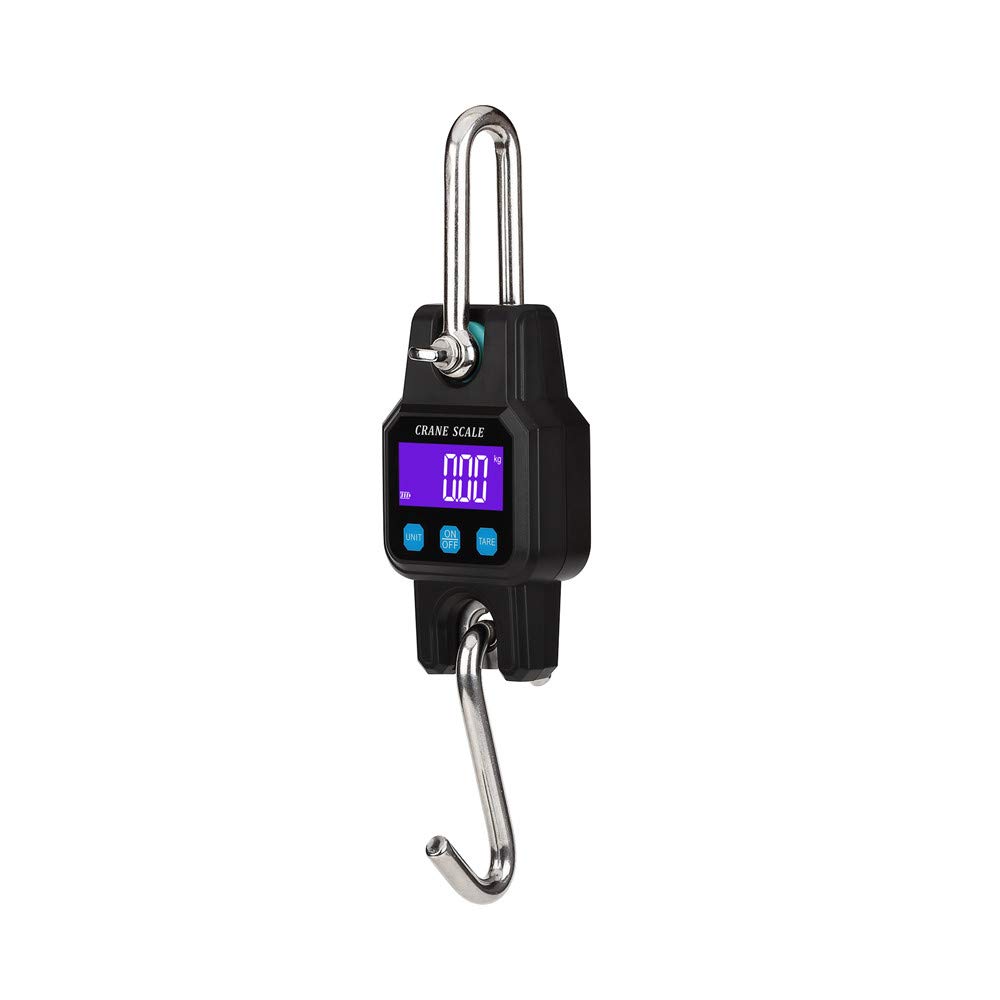Klau Portable Rechargeable 300 kg / 600 lb Heavy Duty Digital Crane Scale LED Display with Backlight Black for Home Farm Hunting Outdoor