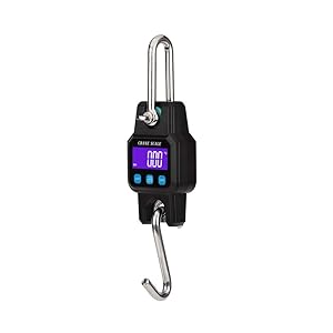 Klau Portable Rechargeable 300 kg / 600 lb Heavy Duty Digital Crane Scale LED Display with Backlight Black for Home Farm Hunting Outdoor