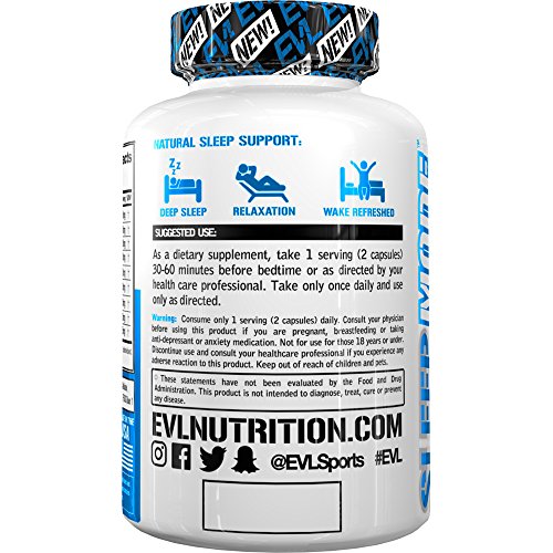 image for Evlution Nutrition Sleep Mode, Fall Asleep Faster, Melatonin, GABA, Va