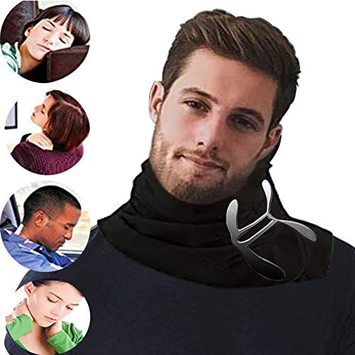 Travel Pillow Scientifically Proven Soft Neck Support Wrap around Best Travel Neck Pillow Lightweight Airplane Wrap Pillow Easy to Carry and Machine Washable (Black)