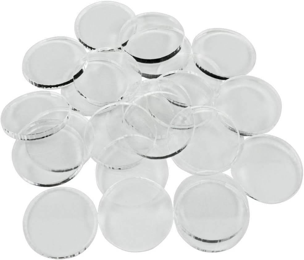 LITKO Clear Miniature Bases, Circular 1 Inch, 3mm Clear (25)