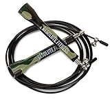 Resolute Fitness Custom Made Crossfit Speed Jump Rope with Metal Bearings, Plastic Handles and Adjustable PVC Coated Wire, Camouflage