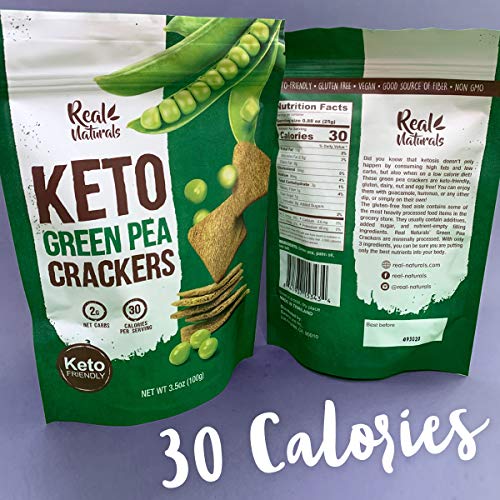 Keto bread Crackers - low carb snacks for keto diet by Real Naturals - no sugar added, vegan, gluten free, paleo, atkins | low calorie keto food & diabetic friendly | almond nut free (3 pack)