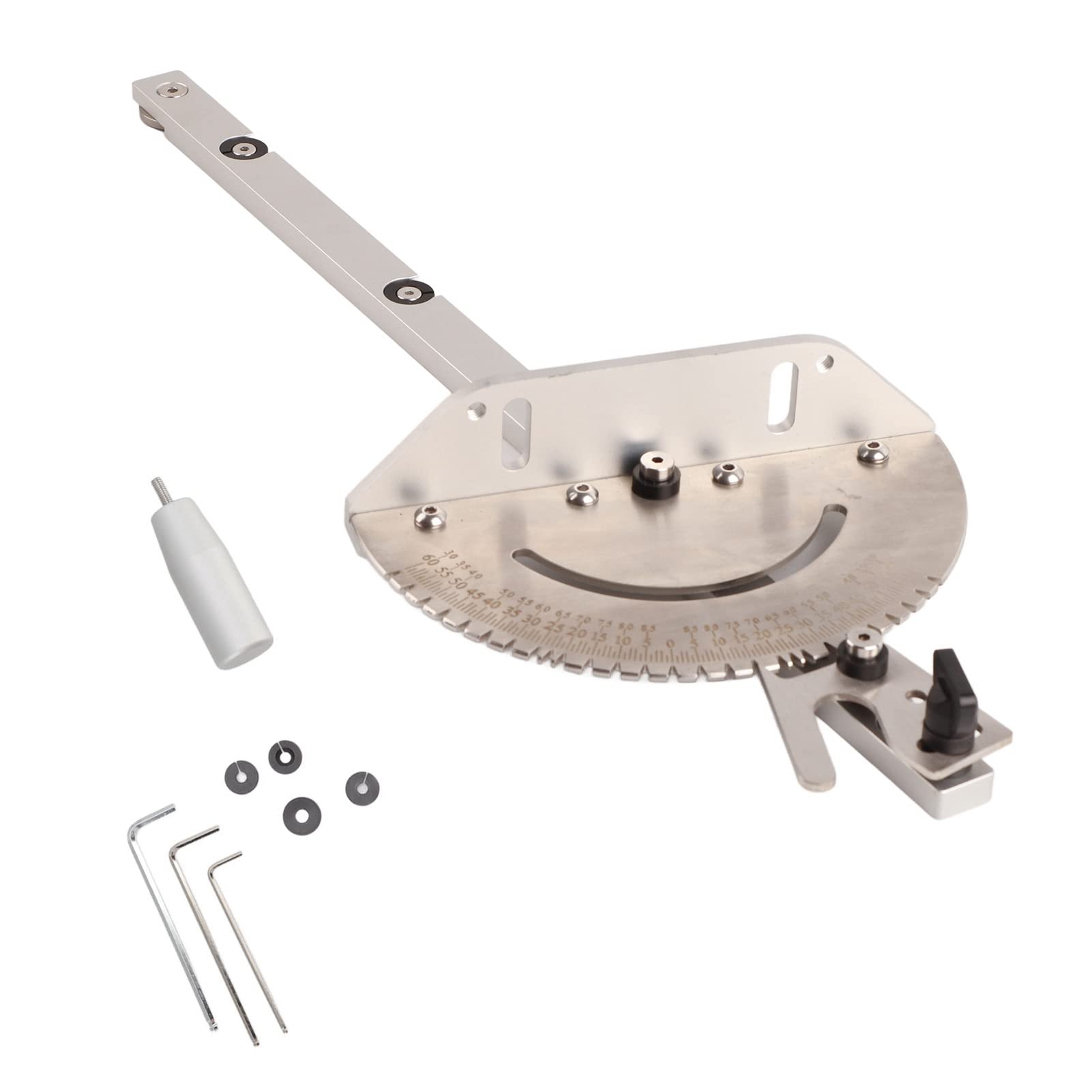 High Accuracy Miter Gauge, Aluminum Table Saw Miter Gauge Miter Saw Accessories with Multiple Angle Stops for Woodworking, 17.7 X 2.2 X 7in