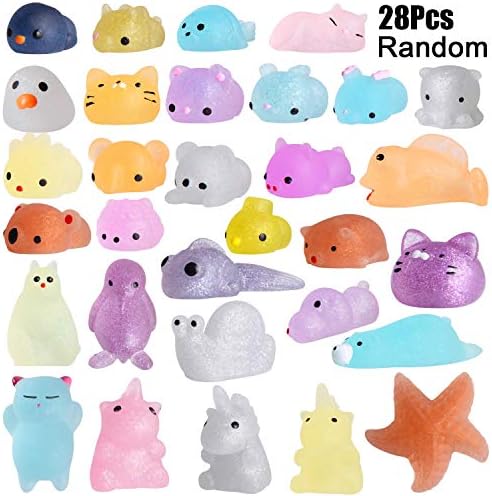 TSLIKANDO 28Pack Mochi Squishy Toys Mini Squishies Kawaii Squeeze Stress Relief Toy for Kids Adults