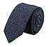 Hello Tie Unisex Denim Skinny Necktie Cotton Narrow Tie-Dark Blue