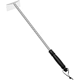 Grilliance Charcoal Grill Ash Rake Hoe for Fireplace Wood Stove Pizza Oven, Stainless Steel BBQ Cleaner Poker Scraper, Elongated Cleaning Tool Accessories for Smoker, Ceramic, Kamado, Vision Grills