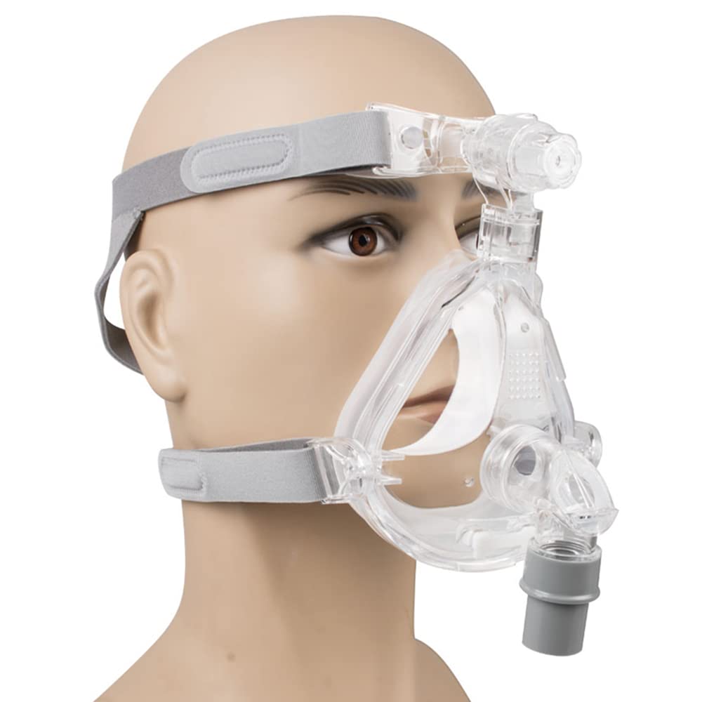 Portable M Size Full Face Mask Silica Gel Mask or Sleep with Headgear 360 Degree Rotary adapte