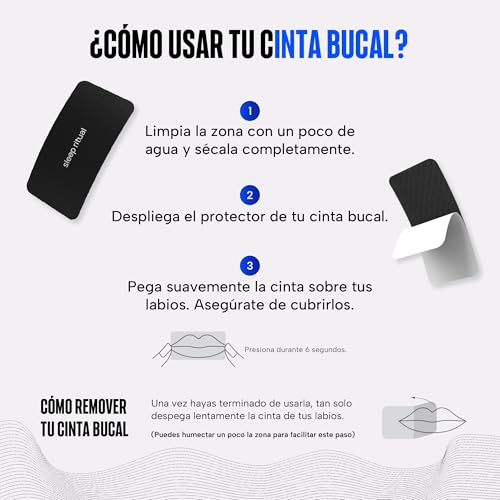 Sleep Ritual Mouth Tape. 60 Cintas Bucales. Tiras Bucales Hipoalergenicas que permiten el paso parcial del aire, guiando al Cuerpo hacia una Respiración Nasal (Negro)