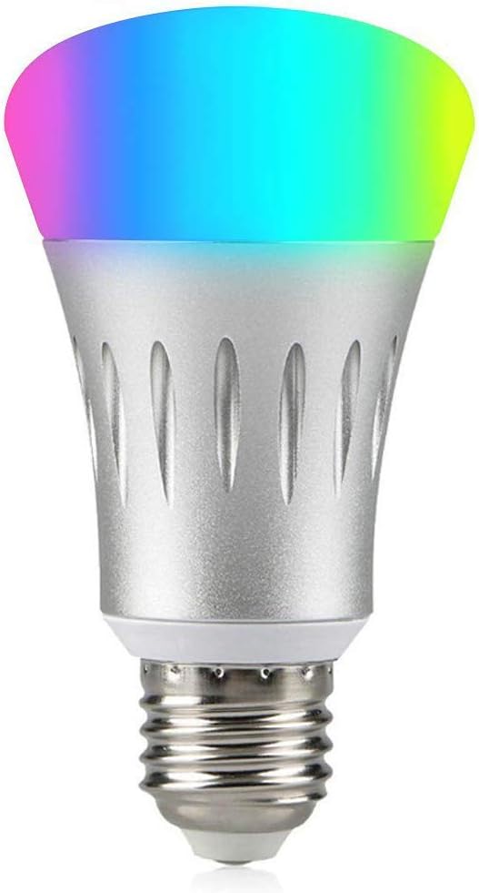Smart Bulb, BAIVON 7W WiFi Wireless Remote Control Smart LED Bulb Compatible with Alexa and Google Home, RGB Multicolored Changing Mood Night Light Party Lights Dimmable No Hub Required