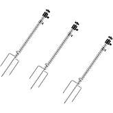 Aifiuroo 3 Pack Trail Camera Stand Mount Ground Holder, 3 in 1 Stainless Steel 360 Degree Rotation Ground Trail Camera Stake, Removable Fishing Lamp Stake Outdoor (3)