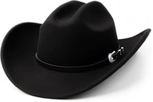 Zylioo Plus Size Felt Cowboy Hats,2XL/XL/L/M/S/XS Western Fedora Hat Warm,Multi Size Wide Brim Cowgirl Hat for Man Woman