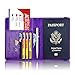 ACdream Passport Holder Cover, Leather Travel Wallet Case, RFID Blocking Document Organizer Protecrtor, with Slots for Credit Cards, Boarding Pass, for Women and Men, Purple