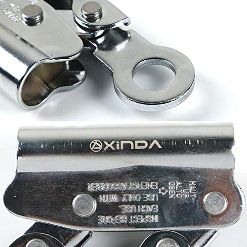 BleuMoo Alloy Steel Climbing Abseiling Safety Shutdown Anti-Fall Anti-Fall Belay Device Self-Locking Device (Push-Type Hanging Point)