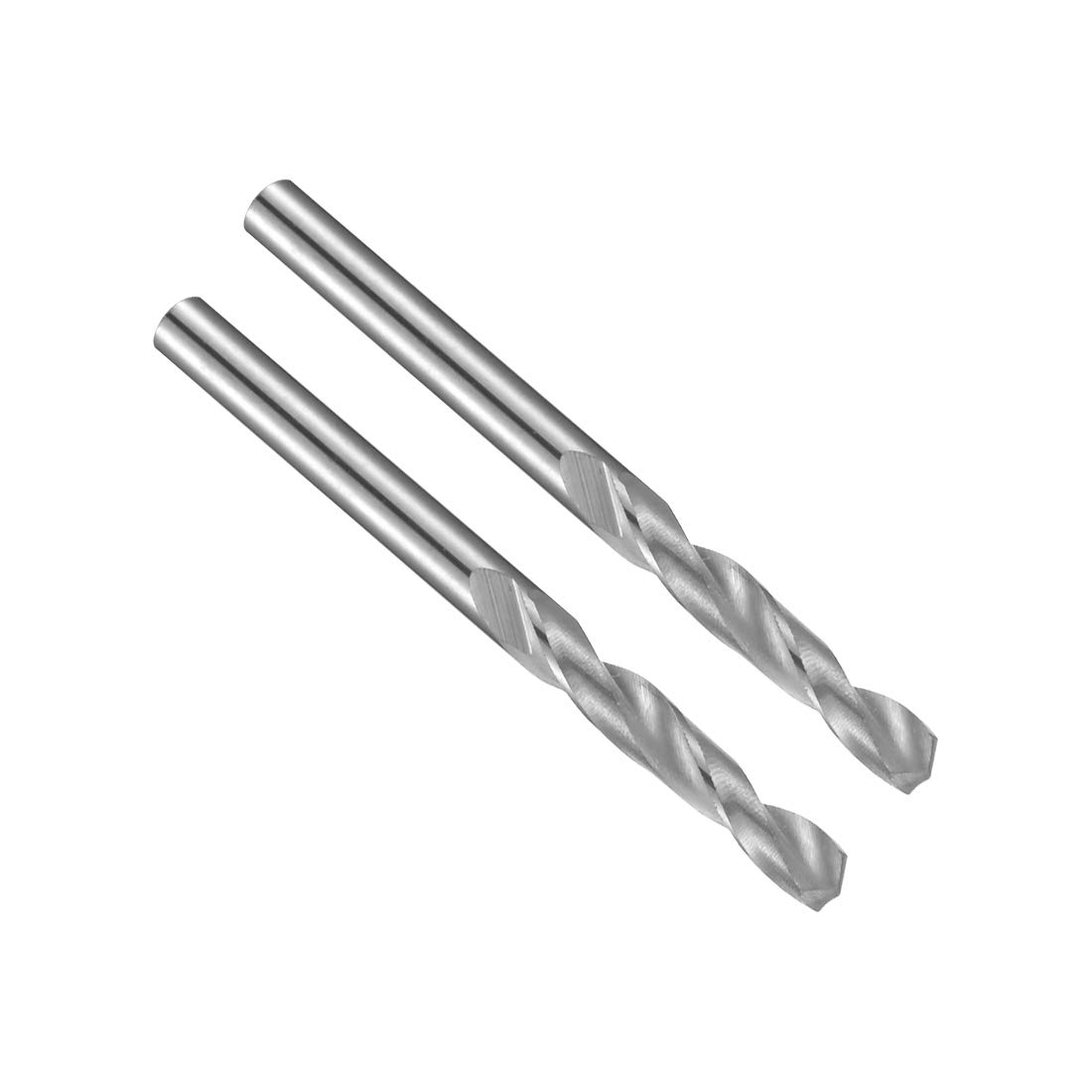 sourcing map 2.75mm Solid Carbide Drill Bits Straight Shank Short Twist Drill Bit for Stainless Steel Alloy Hard Steel, Hardened to 50 HRC, 2 Pcs