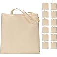 Simpli-Magic 79163C Canvas Tote, 15 Count (Pack of 10) with Bottom Gusset for Crafts, Shopping, Groceries, Books, Beach, Diaper Bag & Much More, 13" x 15", Natural