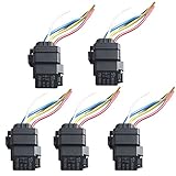 E Support™ Car Truck Motor Heavy Duty 12V 40A SPDT Relay Socket Plug 5Pin 5 Wire Waterproof Seal Pack of 5