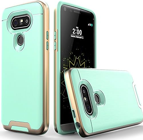 LG G5 Case -- Artech 21 [Lazer Series] Ultra Slim Dual Layers Protective Bumper Hybrid Case for LG G5,Golden Mint