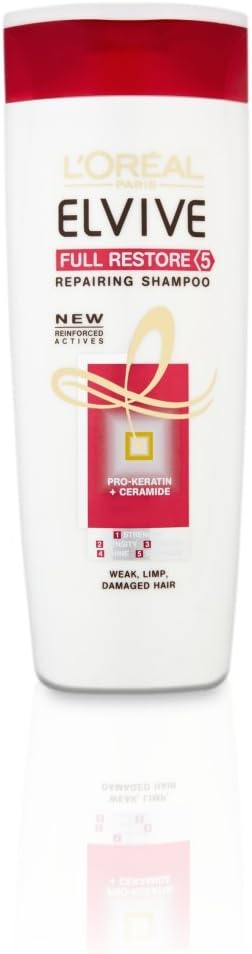L'Oreal Elvive Full Restore 5 Damaged Hair Shampoo, 400ml, Orange, 400 ml (Pack of 1) - Image 4