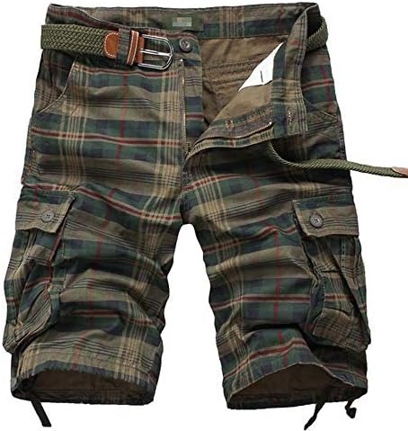 Men's Cargo Shorts Casual Lounge Shorts Multi Pocket Outdoor Wear Lightweight Basic Short Camo/Solid Color/Plaid JYJD124
