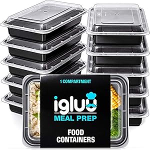 [10 Stuks] 1 Compartiment BPA Vrij Herbruikbare Meal Prep Containers – Plastic Voedsel Bakjes met Luchtdichte Deksels…