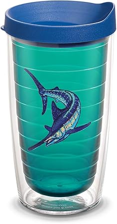 Tervis GH-I-16-MARL-EL Guy Harvey Marlin Emerald Tumbler with Blue Lid