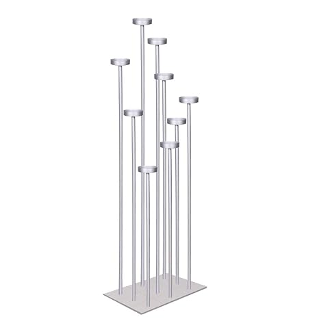 Smtyle Diy 9 Candelabra Floor 70 Inch Tall Candle Holders Centerpiece For Tealight Set Wedding Decor Large With White Silver Iron
