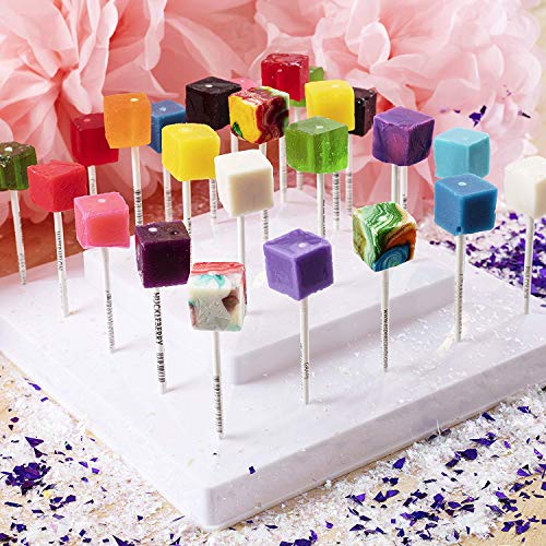 Hard Candy Cube Lollipop Suckers: Individually Wrapped Flavored Sucker Pack by Espeez for Candy Buffet, Weddings, Decorations - Old Fashioned Square Party Pops in Bulk - Assorted Flavors, 48 Count