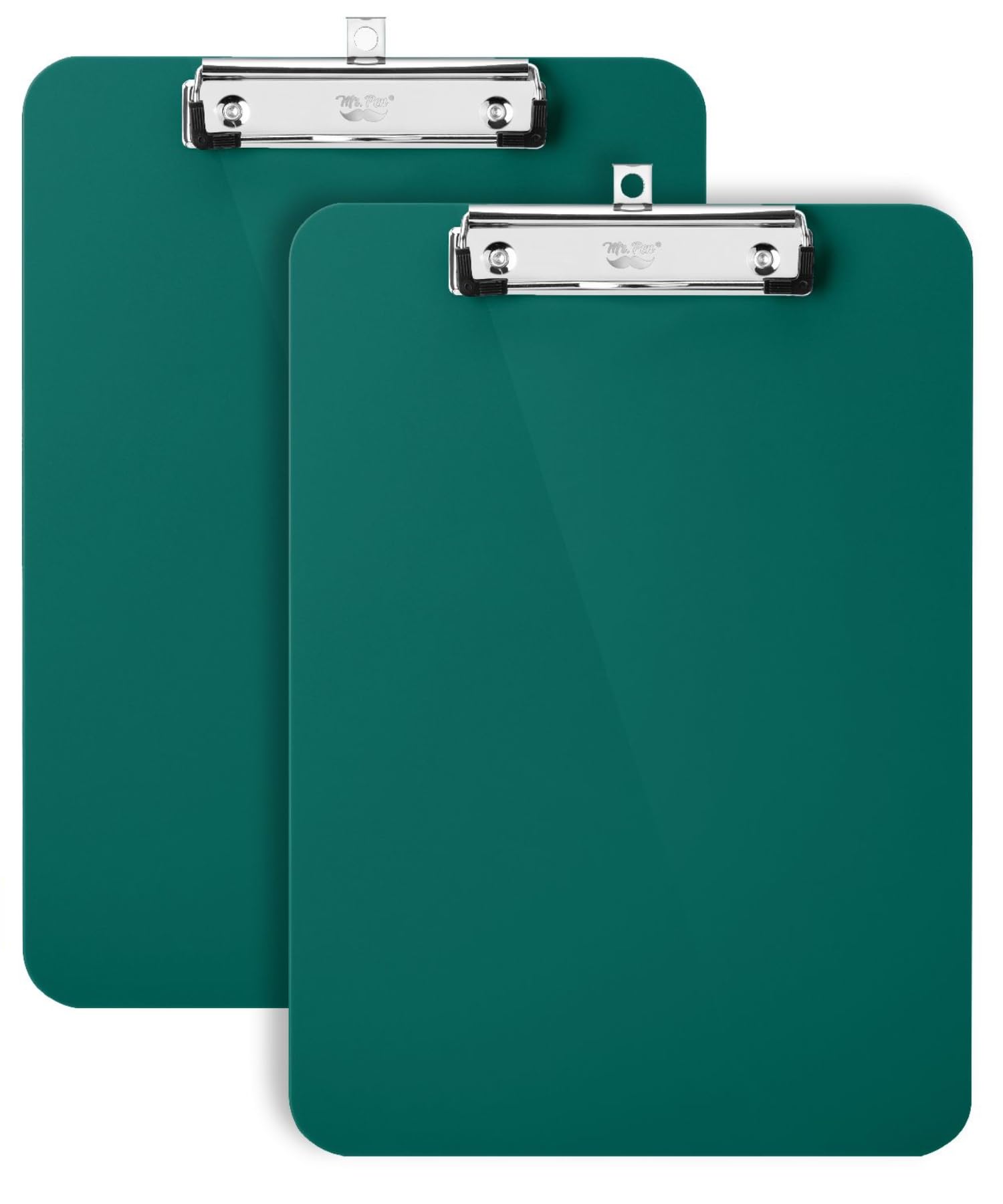 Mr. Pen- Plastic Clipboard, 12.5" x 9", 2 Pack, Green, for Kids & Adults, Clip Board, Teacher, Cute