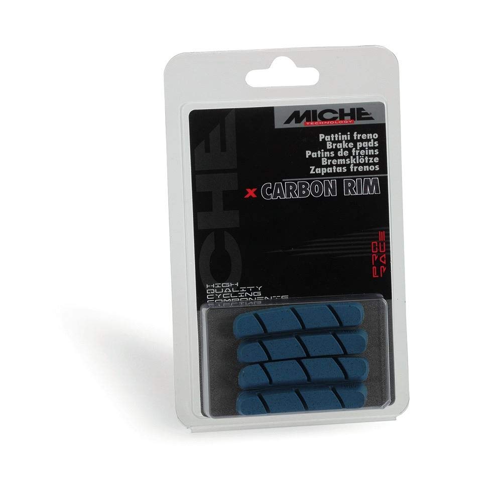 MICHE Carbon Rim Road Bike Brake Pad Inserts, Compatible with Campagnolo, Blue (Dry Conditions)