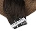 Full Shine Tape in Extensions Color 1B/27/1B Black with Blonde Human Hair Extensions Tape Ins 18 Inch Ombre Remy Extensions 20PCS Seamless Tape Hair Extensions Real Human Hair 50g for Party