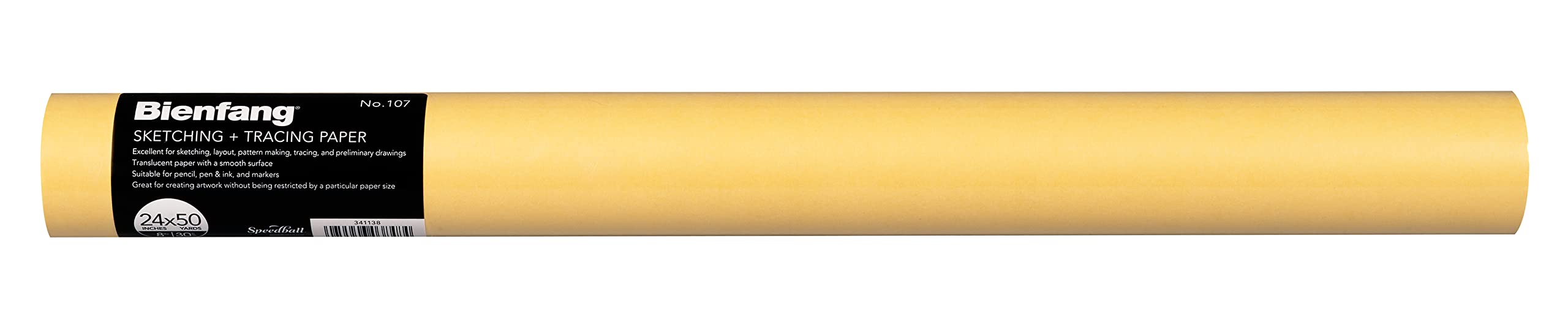 Speedball Bienfang #107 Sketching & Tracing Paper Roll 28GSM Canary 150ft x 24in, For Transfer, Drawing, Tracing, Sketch