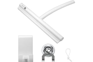 Quanmin All-Purpose Squeegee Scrubber Glass Wiper Silicone Rubber Household Broom Blade for Garage Courtyard Shower Bathroom Floor Marble Glass Tile Water Foam Cleaning-9 Inch,White