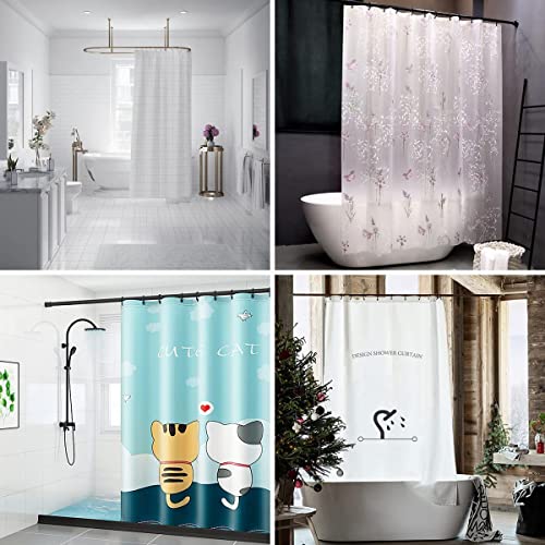 WEKIWGOT 24 Pcs Stainless Steel Shower Curtain Rings, Curtain Hooks, Easy to Install, with 50mm Inner Diameter, Suitable for Shower Curtains and Window Curtains (Silver)