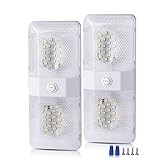 MICTUNING 12V Double LED Dome Light Fixture 3-Way Switch Interior Ceiling Lamp for RV Camper Trailer (2 Pack)