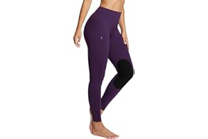baleaf Women's Winter Horse Riding Pants Fleece Breeches Knee-Patch Equestrian with Pockets Tights Horseback Leggings