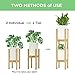 2 Pack Indoor Plant Stands, 2 Tier Tall (30 inches) Mid Century Modern Bamboo Wood Plant Stand, Adjustable Width 8 to 12 inches, Fits Pot Size of 8 9 10 11 12 inches (Pot & Plant Not Include), Naturalthumb 2