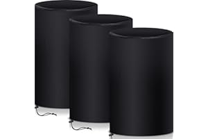 AMYLOVE 55 Gallon Drum Cover, 210D Oxford Cloth Water Storage Barrel Cover, 25 x 37 Inch Outdoor Waterproof Rain Snow Bucket lid with Drawstring, UV Protection, Anti Dust(2 Pcs)