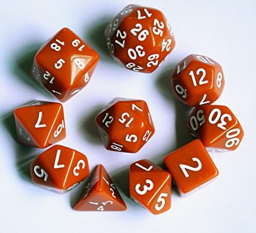 Luckyjj Polyhedral 10-die Gemini Dice Set-a Variety of Color Style (brown)