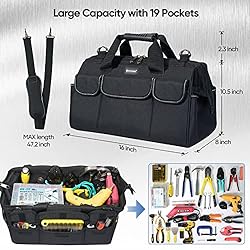 TICONN 16in Tool Bag with Waterproof Soft