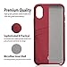 Cobble Pro Leather Wallet Flap Pouch Case Cover Compatible with iPhone X/XS, Burgundy