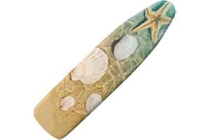 doginthehole Starfish Shells Ironing Board Cover and Pad with Elastic Edge and Hook and Loop Fasteners Beach Theme Iron Board Cover Soft Stain Resistant Cover for Ironing Board