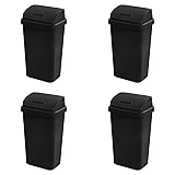Sterilite 4-Pack Swing Top Wastebasket, Sleek