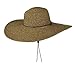 Q Headwear Womens Floppy Wide Brim Packable Sun Hat Two Tone Brown with Chin Strap