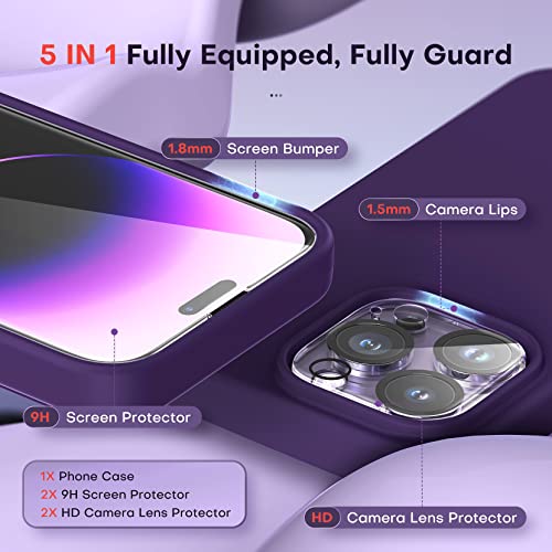 TOCOL [5 in 1 for iPhone 14 Pro Max Case, 2 Screen Protector + 2 Camera